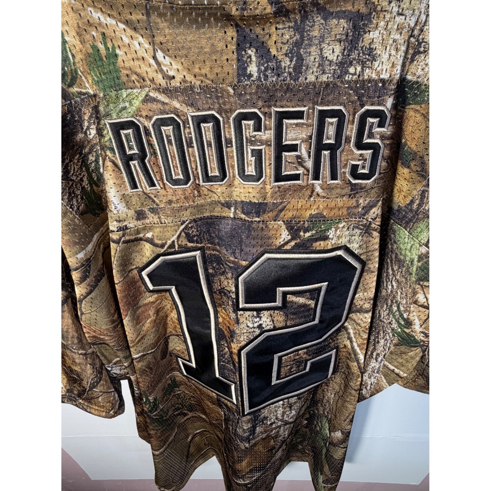 Reebok NFL Green Bay Packers Aaron Rodgers 12 Camo Jersey Realtree XL NWT - Picture 3 of 7